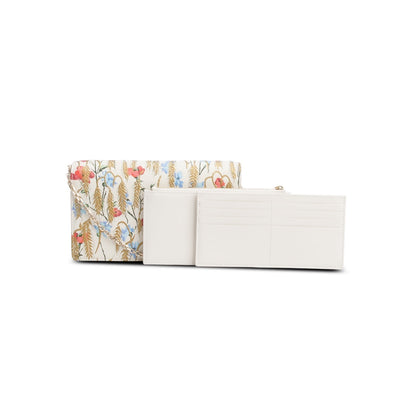 Christian Dior 2020 White Leather Hibiscus Lady Dior Wallet on Chain