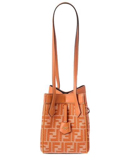 Fendi Origami Mini Ff Jacquard & Leather Shoulder Bag