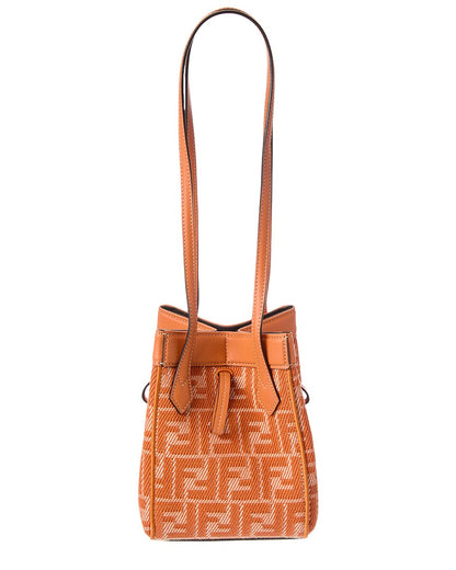 Fendi Origami Mini Ff Jacquard & Leather Shoulder Bag