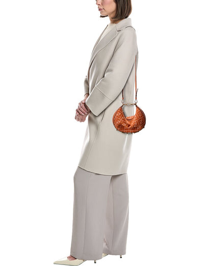 Fendi Fendigraphy Mini Ff Jacquard & Leather Hobo Bag, Orange