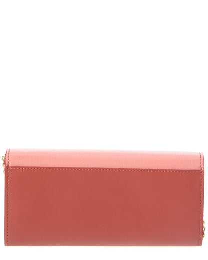 Fendi Ff Diamonds Leather Wallet On Chain