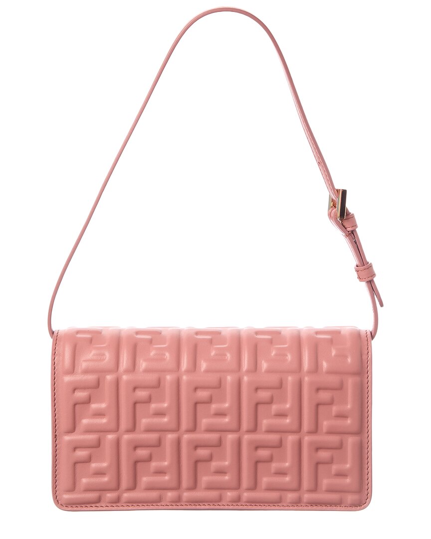 Fendi Baguette Ff Leather Wallet On Chain