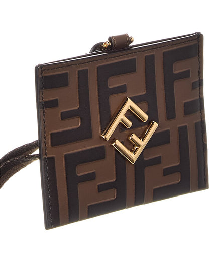Fendi Ff Diamonds Leather Name Badge