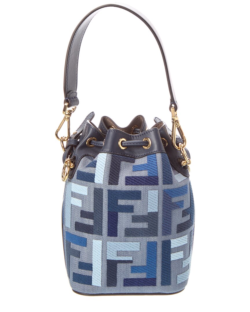 Dnu Inv Fendi Mon Tresor Mini Canvas & Leather Bucket Bag