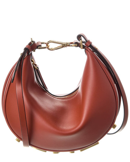 Fendi Fendigraphy Mini Leather Hobo Bag