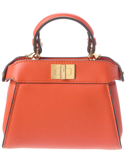 Fendi Nano Peekaboo Leather Clutch
