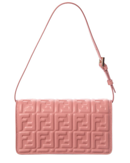 Fendi Baguette Ff Leather Wallet On Chain