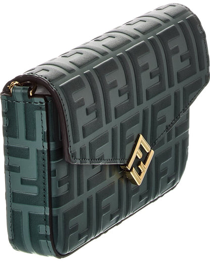 Fendi Ff Diamonds Leather Wallet On Chain