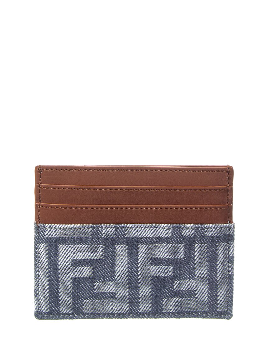 Fendi Baguette Ff Denim & Leather Card Holder