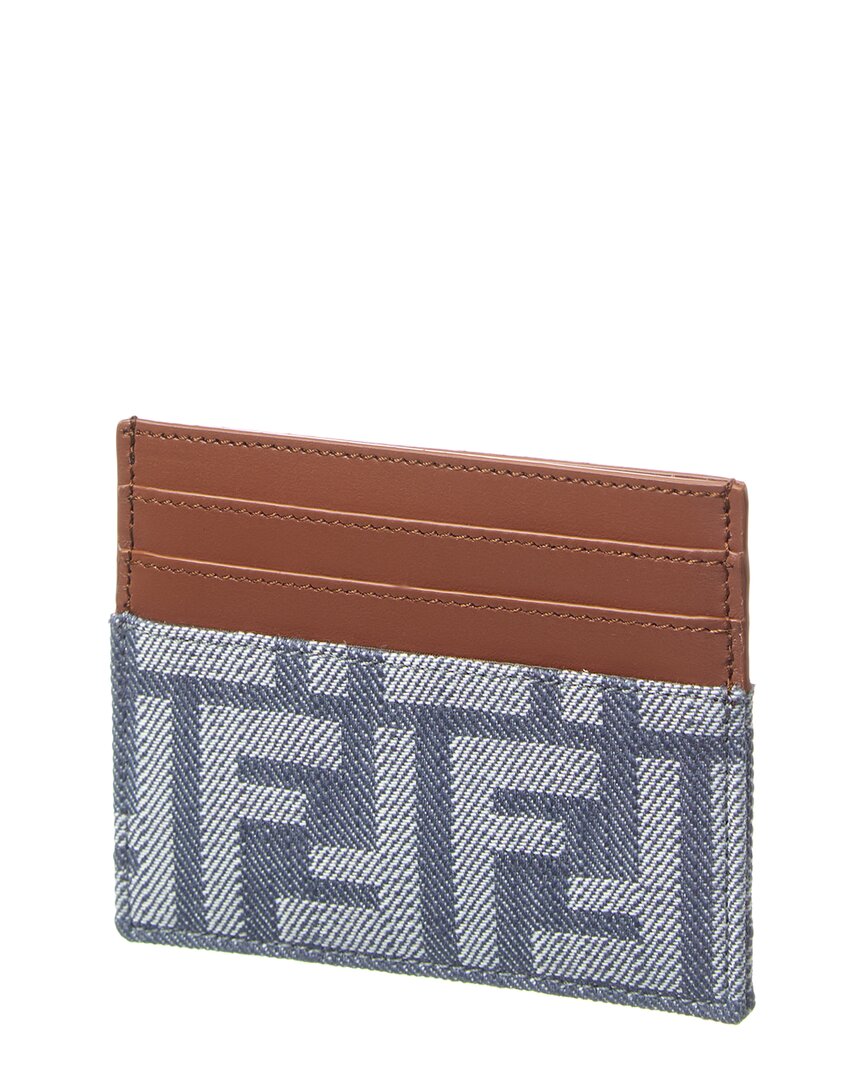 Fendi Baguette Ff Denim & Leather Card Holder