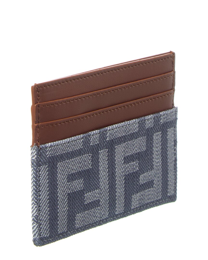 Fendi Baguette Ff Denim & Leather Card Holder