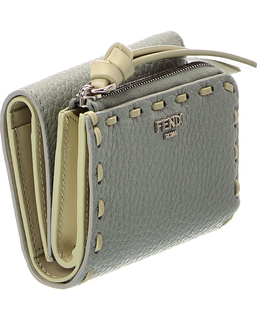 Fendi Peekaboo Micro Leather Trifold Wallet