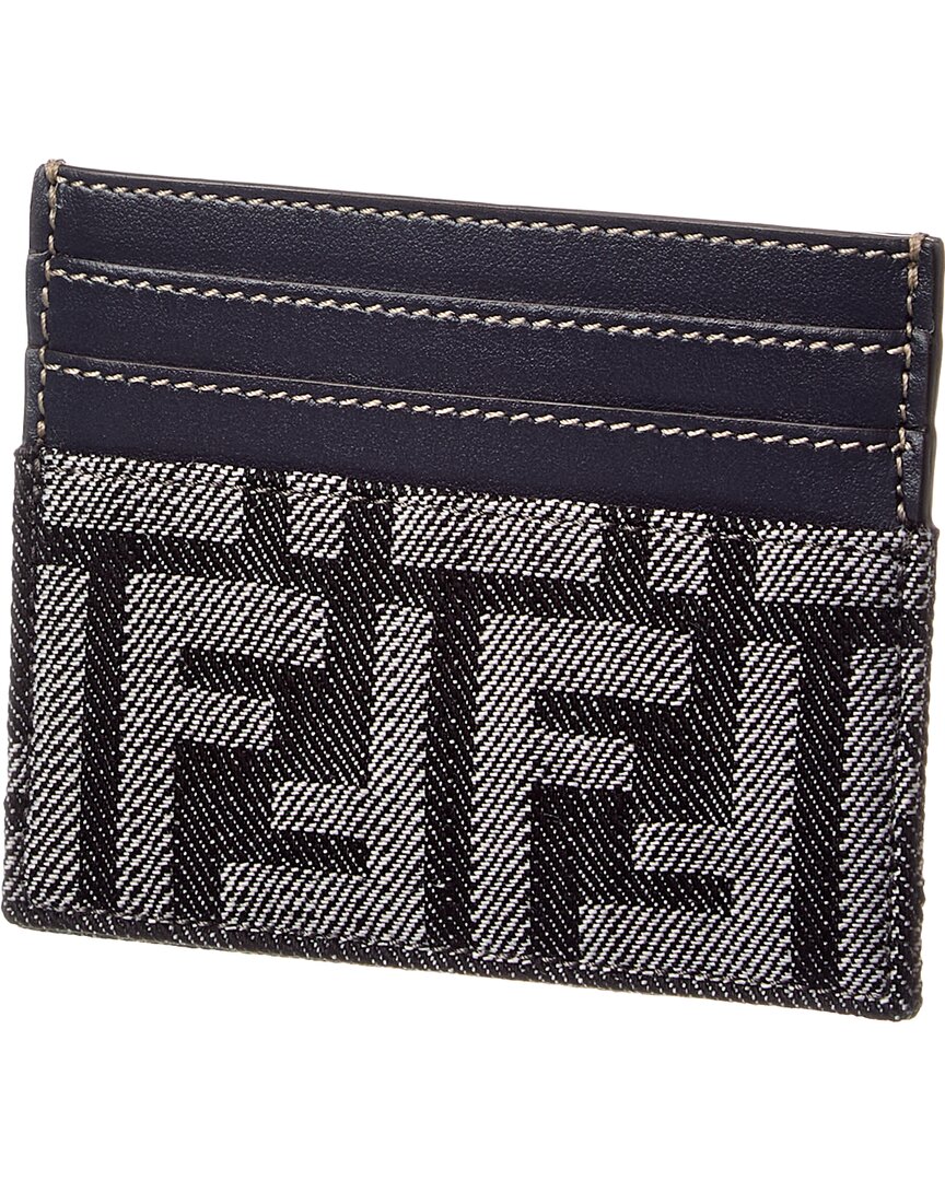 Fendi Baguette Ff Denim & Leather Card Holder
