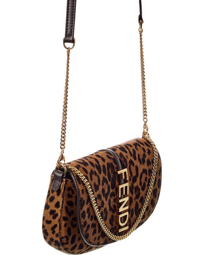 Fendi Fendigraphy Haircalf & Leather Wallet On Chain
