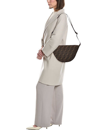 Fendi Roma Melon Small Ff Jacquard & Leather Hobo Bag