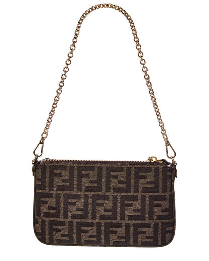 Fendi Baguette Ff Jacquard Pouch