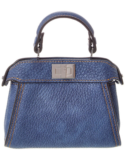 Fendi Nano Peekaboo Leather Clutch