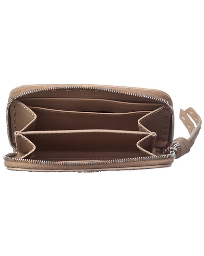 Fendi Zip Around Peekaboo Mini Leather Wallet