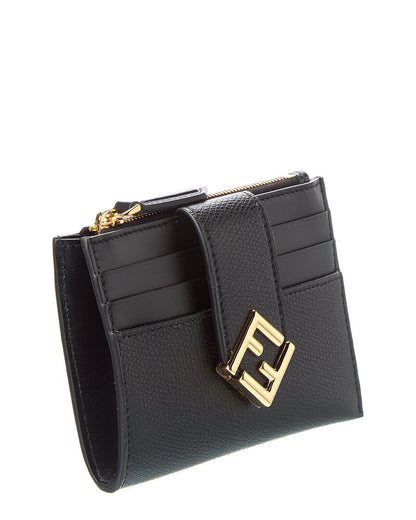 Fendi Ff Diamonds Zip Leather Card Case