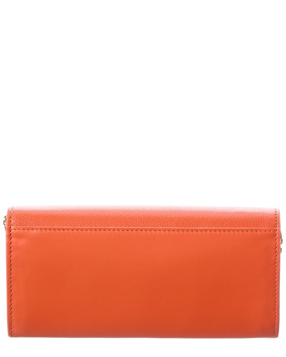 Fendi Ff Diamonds Leather Wallet On Chain