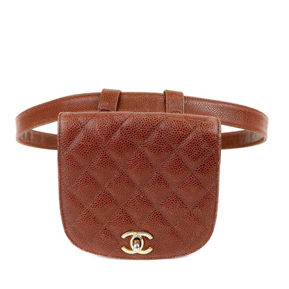 Chanel Caviar Brown Luxury Handbag Style 2