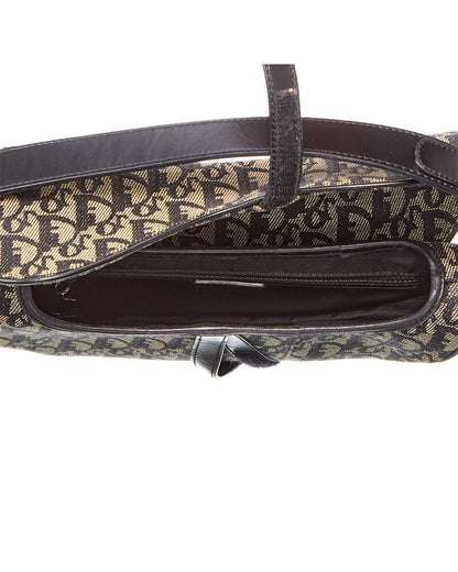 Dior Black Canvas Oblique Saddle Bag ( )