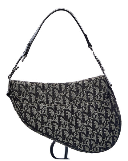 Dior Black Trotter Canvas Saddle Bag