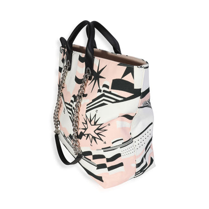 Chanel Canvas Black White Pink Tote