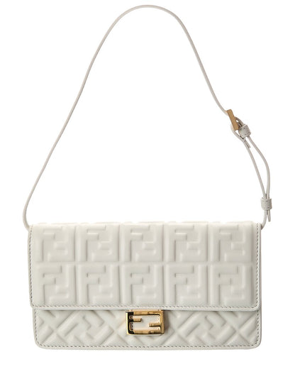 Fendi Baguette Ff Leather Wallet On Chain