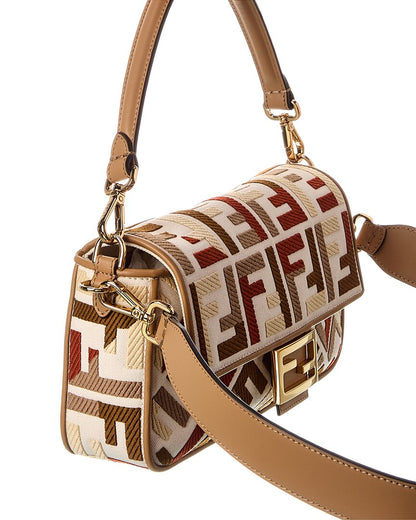 Fendi Baguette Canvas Shoulder Bag