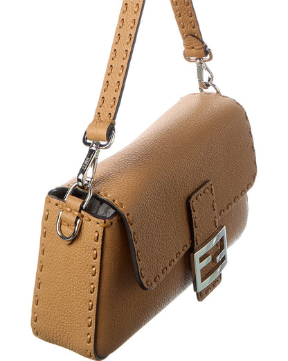 Fendi Baguette Leather Shoulder Bag