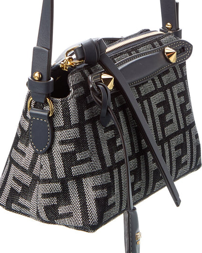 Fendi By The Way Soft Mini Ff Denim & Leather Satchel
