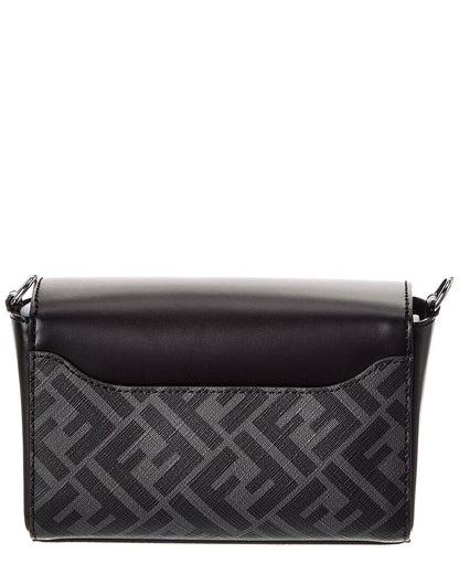 Fendi Squared Ff & Canvas Shoulder Bag