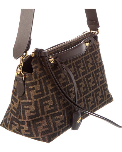 Fendi By The Way Soft Medium Ff Jacquard & Leather Shoulder Bag