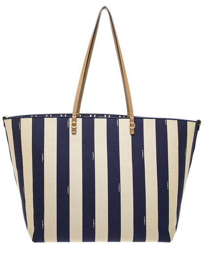Fendi Roll Large Leather-Trim Tote
