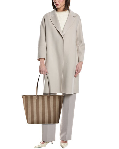 Fendi Roll Large Ff Canvas & Leather Tote