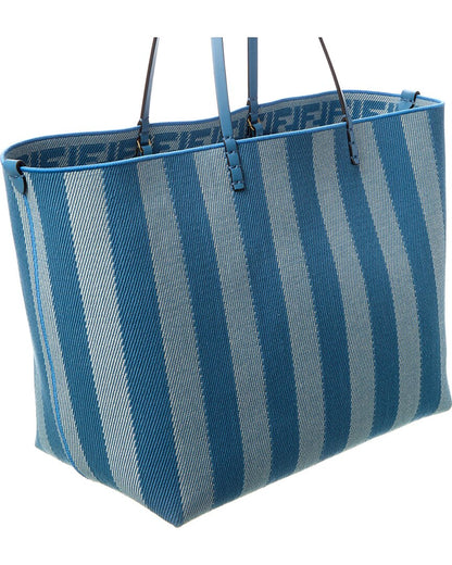 Fendi Roll Large Ff Canvas & Leather Tote