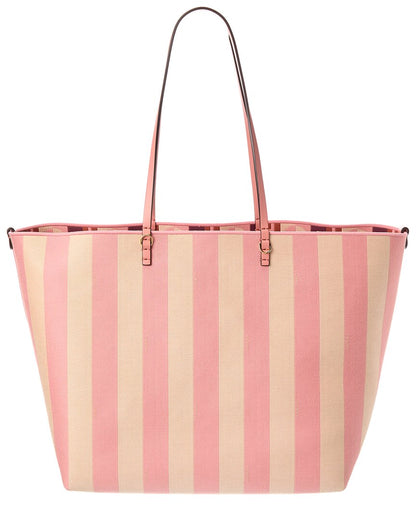 Fendi Roll Large Canvas & Leather Tote