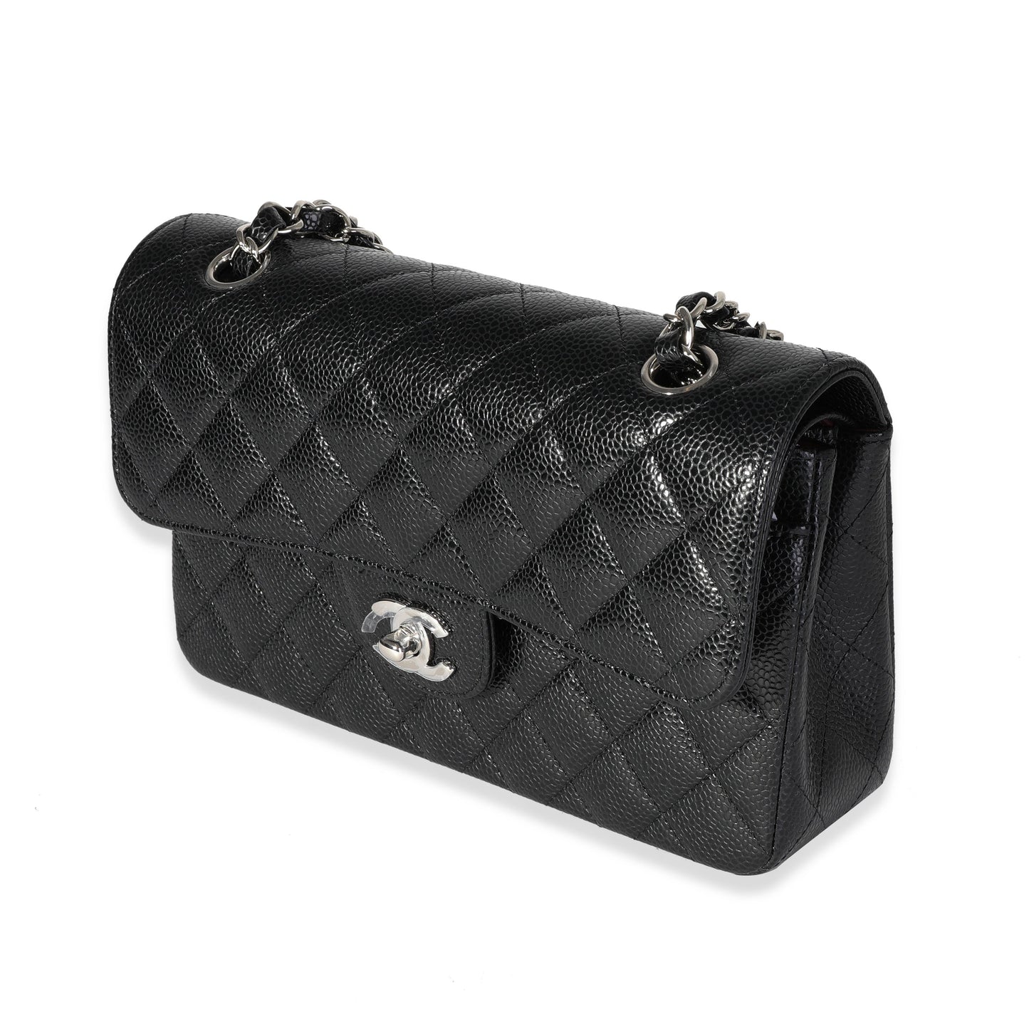 Chanel Flap Small Classic Quilted Caviar Black Shoulder Bag