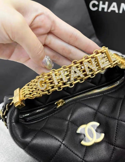 Chanel 22S Black Gold Hobo Bag