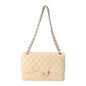 Chanel Flap Classic Quilted Caviar Beige Shoulder Bag