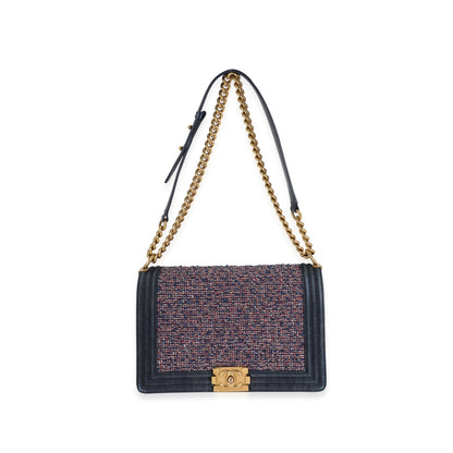 Chanel Boy Medium Blue Handbag