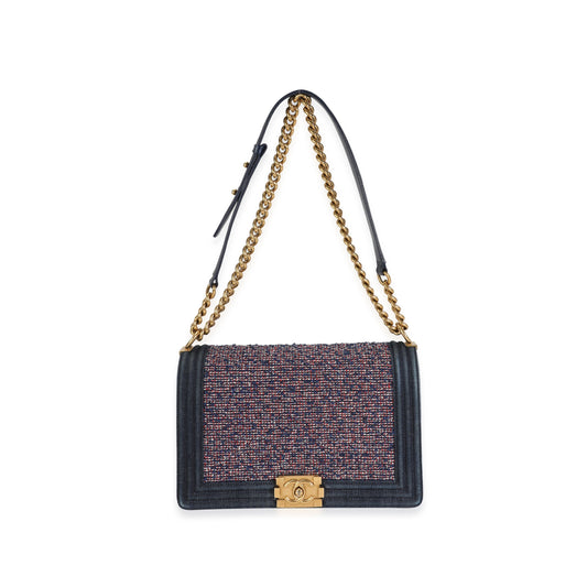 Chanel Boy Medium Blue Handbag