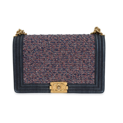 Chanel Boy Medium Blue Handbag