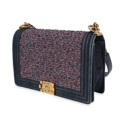 Chanel Boy Medium Blue Handbag