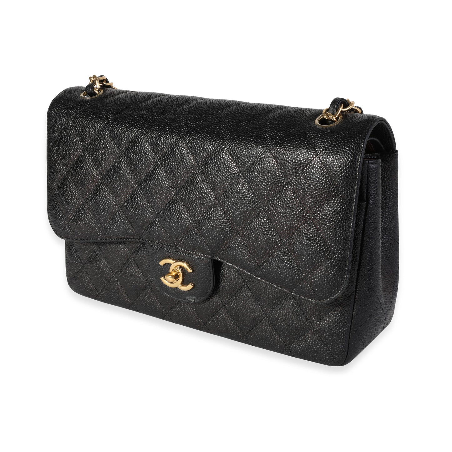 Chanel Flap Classic Quilted Caviar Black Shoulder Bag