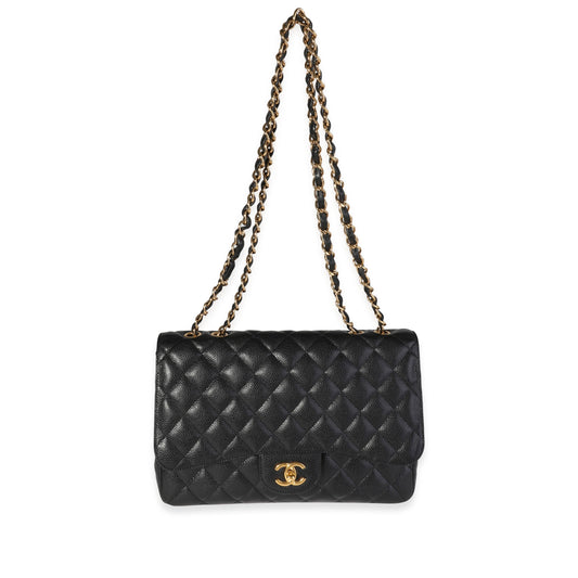 Chanel Flap Classic Quilted Caviar Black Shoulder Bag Style 7