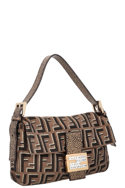 FENDI Baguette Bag Zucca Print with Crystal