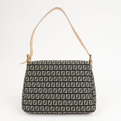 FENDI Mamma Baguette Canvas Leather Shoulder Bag 8BR001