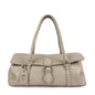 FENDI Seleria Linda Leather Shoulder Bag Hand Bag Greige 8BR442